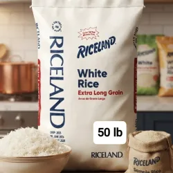 Saco sellado de 50 lb de arroz importado