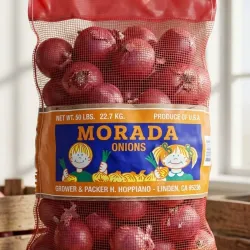 Saco sellado de 50 lb de cebolla morada importada