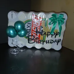 Caja de cerveza cristal decorada 