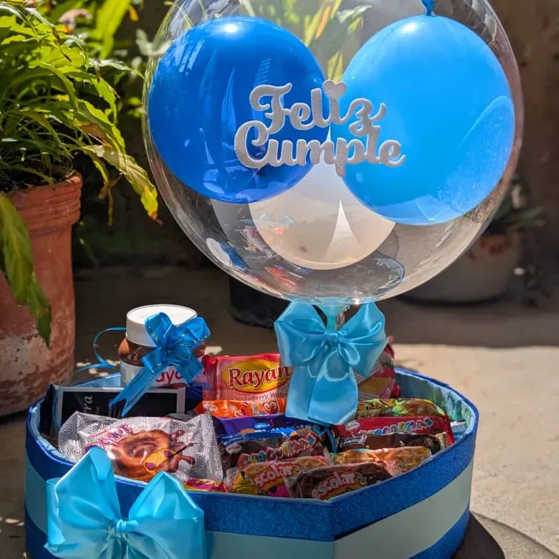 Corazón con globo burbuja 