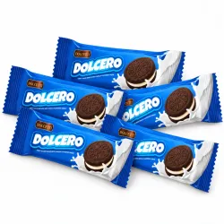 Galleta crujiente de cacao con crema de chocolate DOLCERO 56g (5 Unidades)