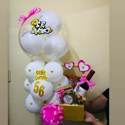 Caja burbuja🫧 con botella y Ferrero rocher 
