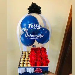 Globo burbujas con rosas 🌹 eternas