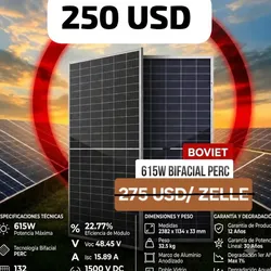 Paneles solares 615w