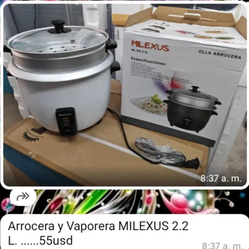 Arrocera vaporera 2.2 L