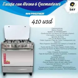 Cocina  con horno premier 6 hornillas 