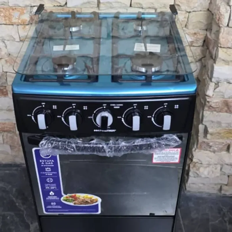 Cocina de horno Premier 4 hornillas con tapa de vidrio 