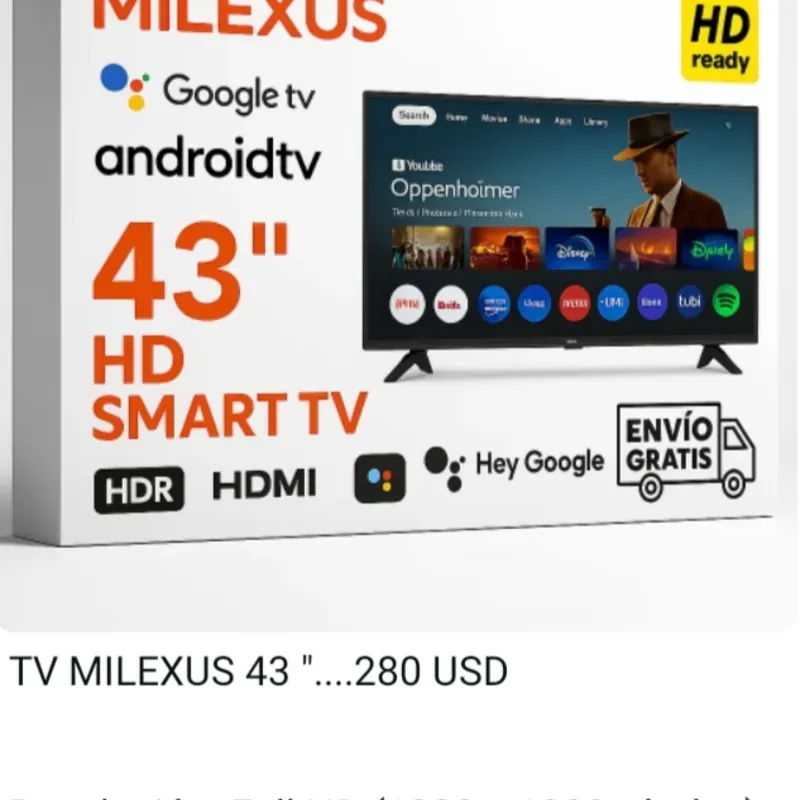 Smart tv Milexus 43 pulgadas 