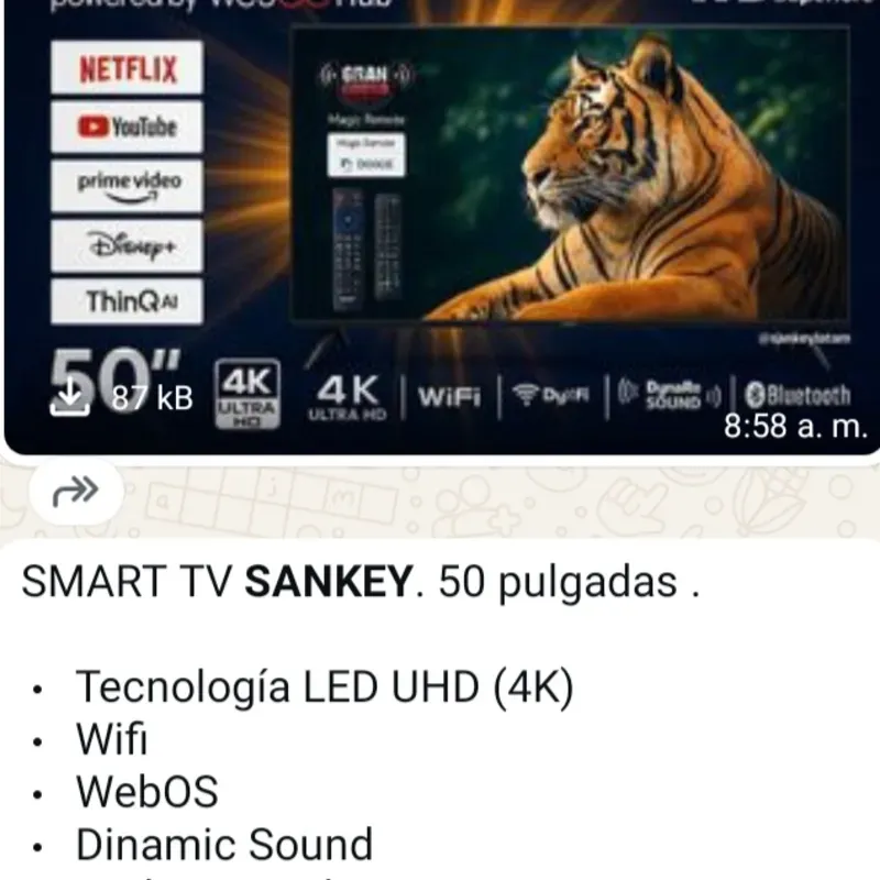 Smart tv Sankey 50 pulgadas 