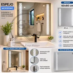 Espejo táctil de luces Led