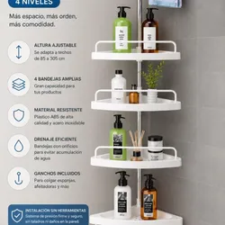 Esquinero expandible organizador para baño