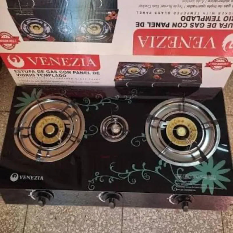 Estufa de Gas con Panel de Vidrio Templado
