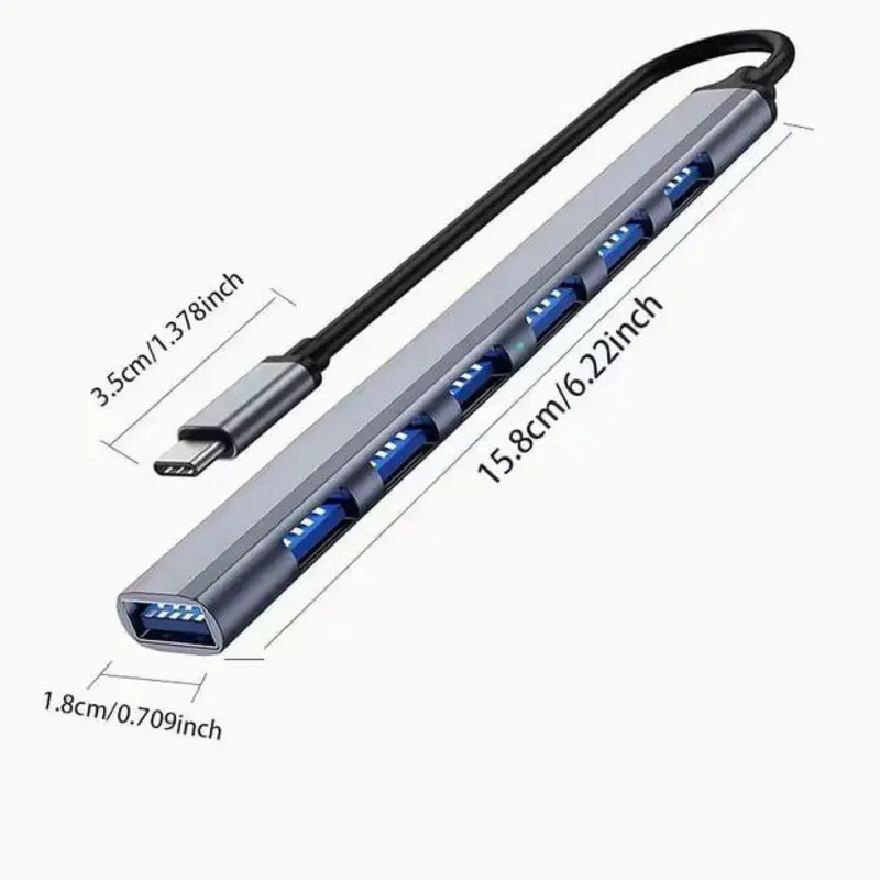 Hub USB-C de 7 Puertos – USB 3.0 Ultradelgado