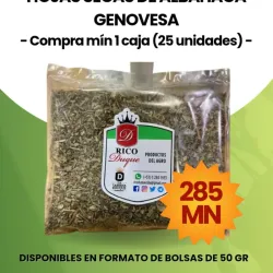 HOJAS DE ALBAHACA DESHIDRATADA (paq x 25 U)