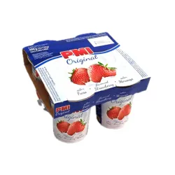 Yogurt de fresa ( 4 vasitos).