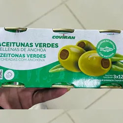 Pack de 3 latas de aceitunas rellenas de anchoa