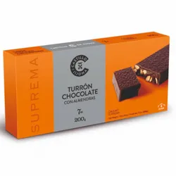 Turrón de chocolate con almendras