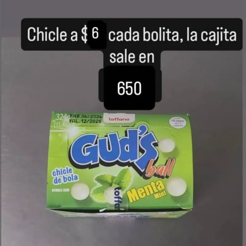 Chicle de Bola de menta 