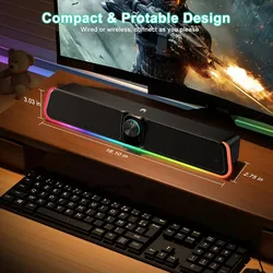 Barra de Sonido RGB para PC / Laptop USB/ Bluetooth