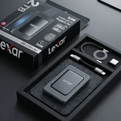 Disco Sólido Externo SSD Lexar SL500 2TB + Kit Magnético • ¡Velocidad 2000 MB/s! • Ideal iPhone / Mac / PC •