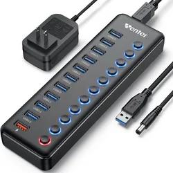 Hub Wenter USB 3.0 10 puertps mas 1 de carga con alimentación externa 