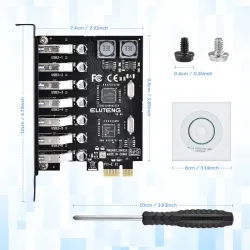 TARJETA DE EXPANSIÓN PCIE ELUTENG 7 PUERTOS USB 3.0