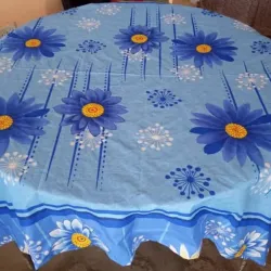 Mantel motivo floral azul 