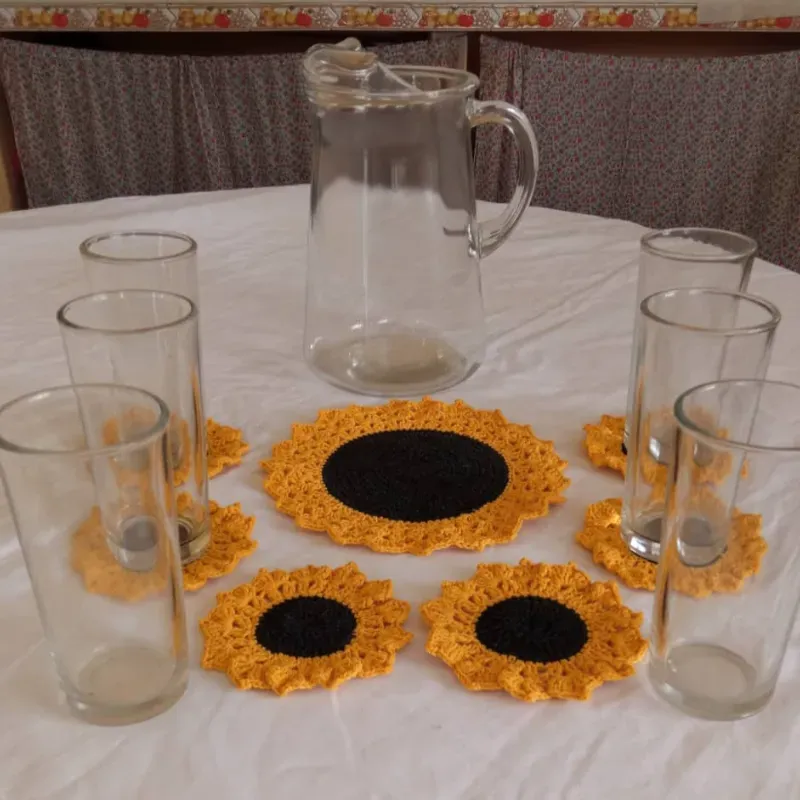 Portavasos girasol 