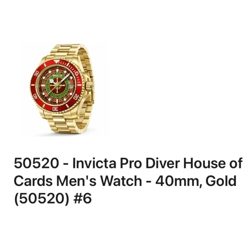 50520 Reloj Invicta de hombre Pro Diver House of Cards 40mm