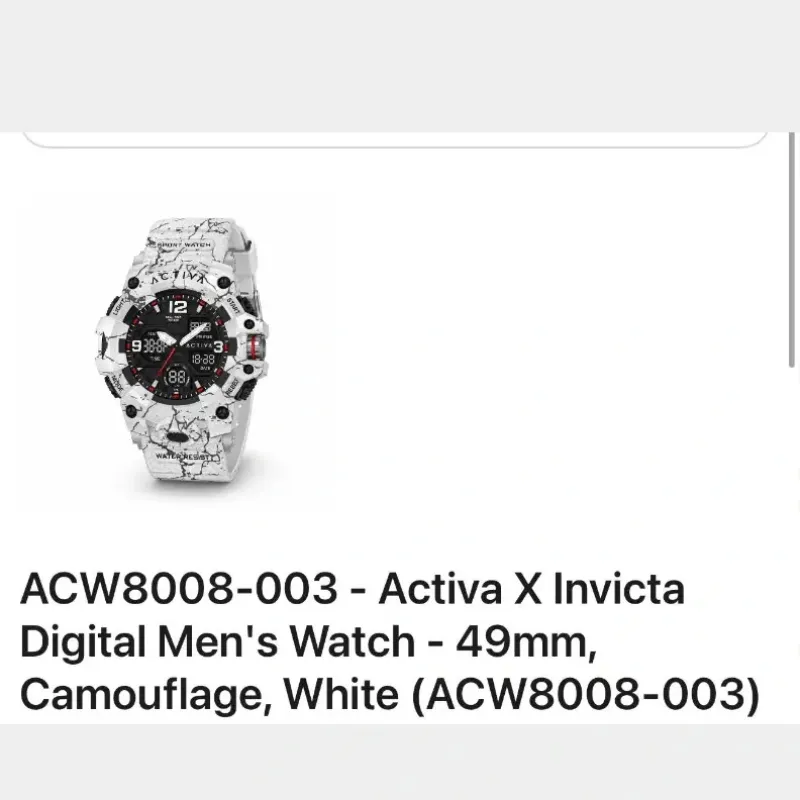 ACW8008-003 Reloj digital de hombre Activa x Invicta 49mm
