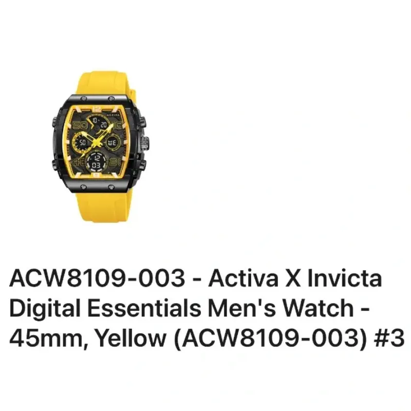 ACW8109-003 Reloj digital de hombre Activa x Invicta 45mm
