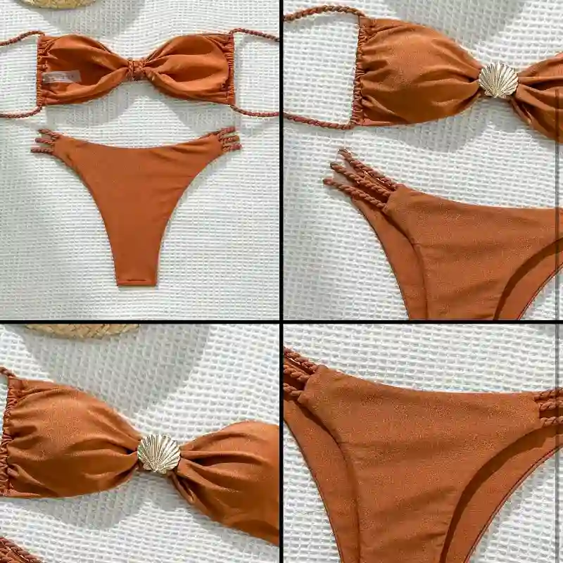 Bikini carmelita con concha