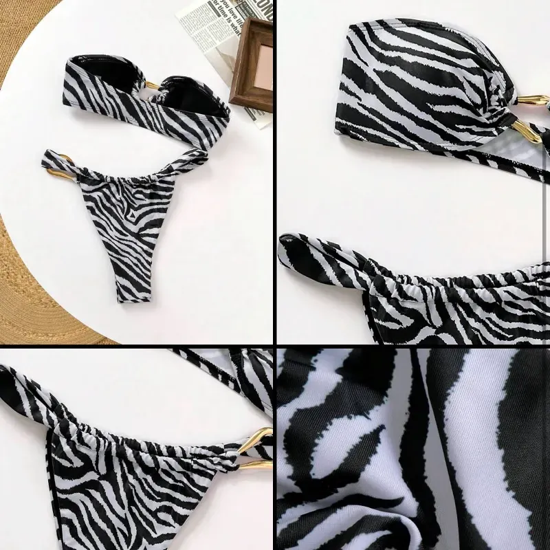 Bikini con estampado de zebra
