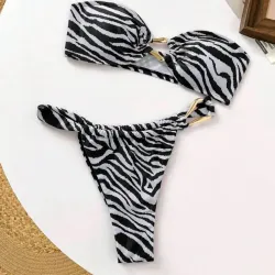 Bikini con estampado de zebra