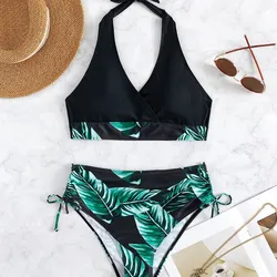 Bikini negro y verde