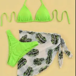 Bikini verde neon 3 piezas