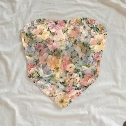 Top strapless de flores 