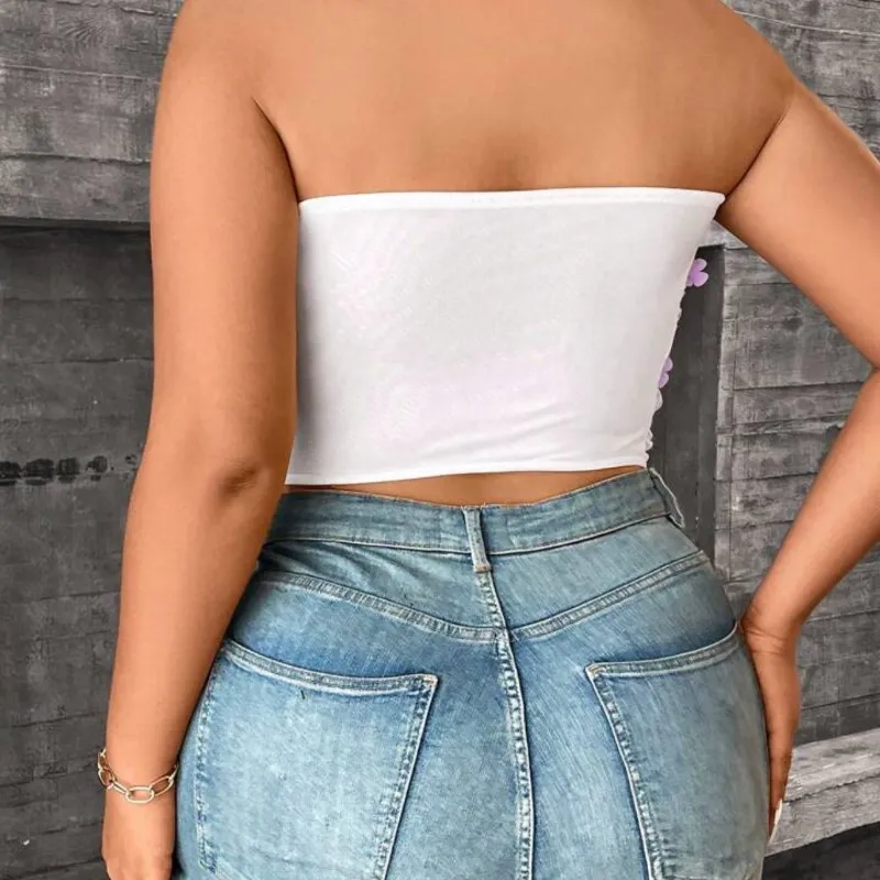 Blusa corset con flores rosas