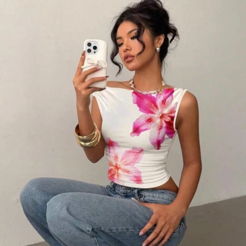 Blusa de flores rosadas