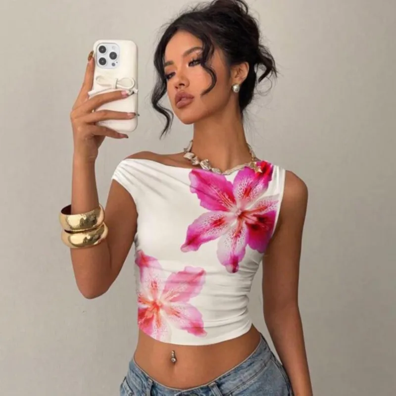 Blusa de flores rosadas