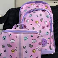 Conjunto de mochila y lunchera morado