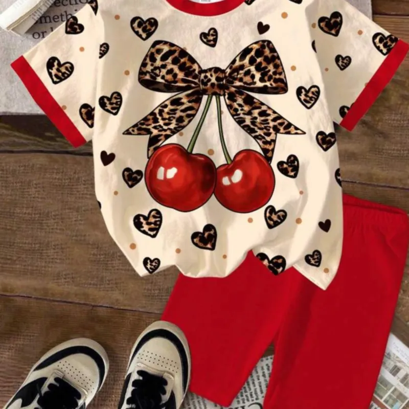 Conjunto de niña de cerezas