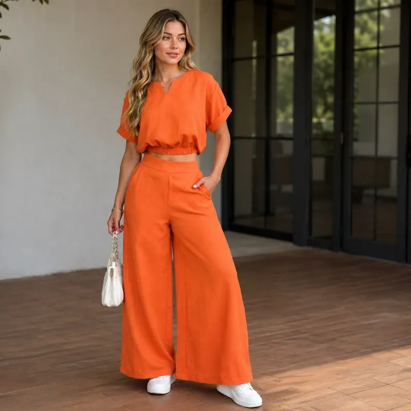 Conjunto de pantaloneta naranja