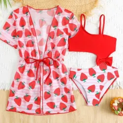 Conjunto de playa con fresitas 2 piezas