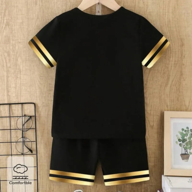 Conjunto king negro y dorado