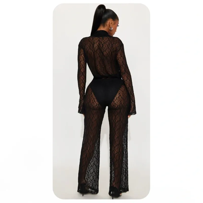 Conjunto negro de encaje