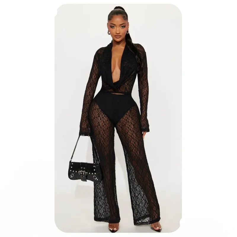 Conjunto negro de encaje