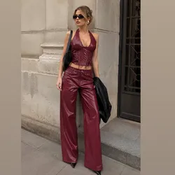 Conjunto rojo marrón