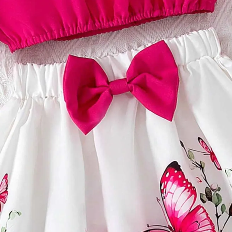 Conjunto rosado y blanco de niña