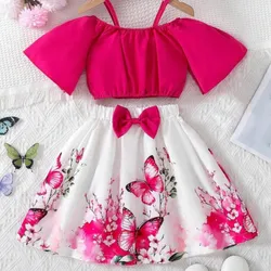 Conjunto rosado y blanco de niña